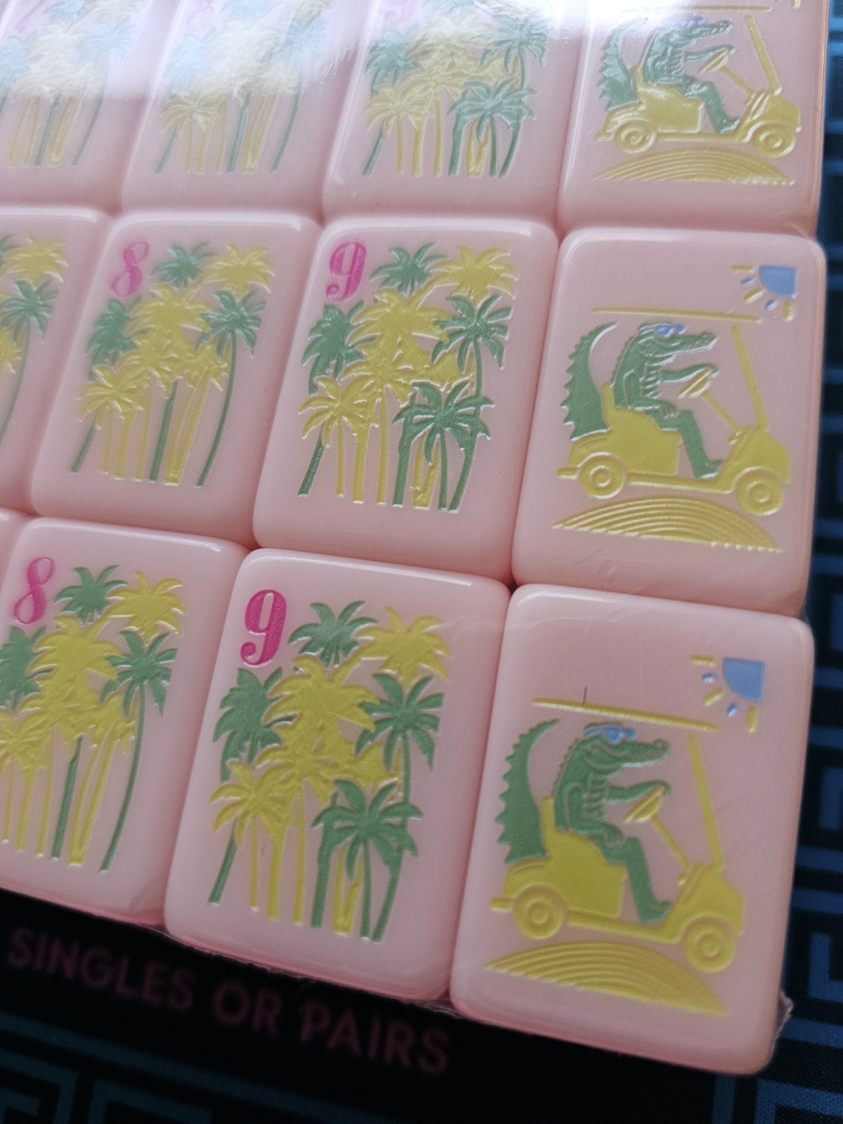 New Florida America Pink Mahjong Tile Set 160 Mah Jong Tiles