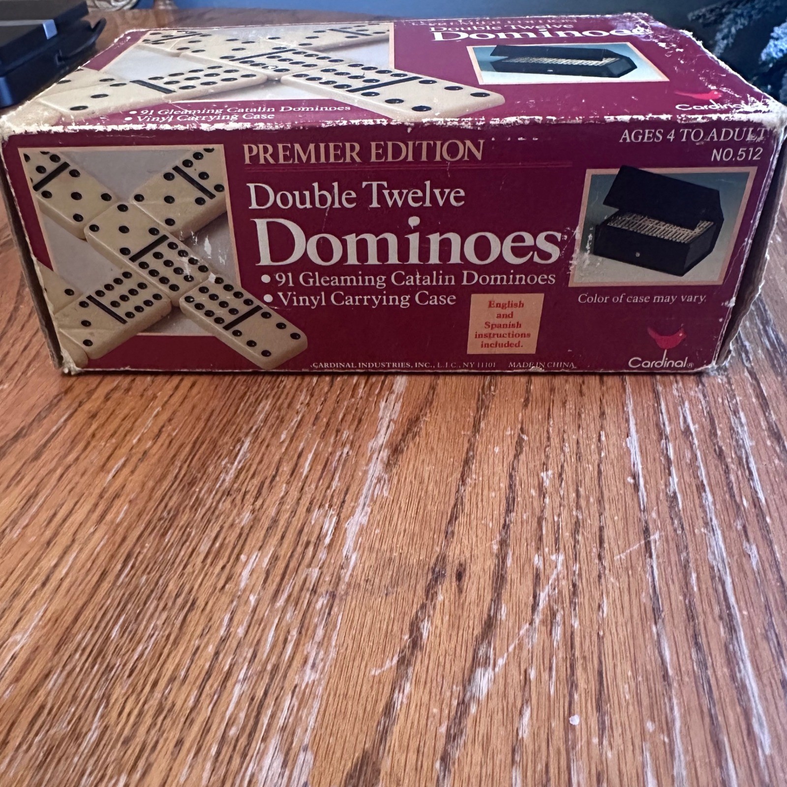 Cardinal Double Twelve Dominoes Magenta Premier Edition No 512 Vintage