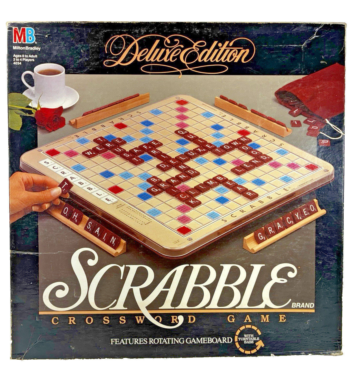 Scrabble Deluxe Edition Vintage 1989 Milton Bradley Board Game Complete
