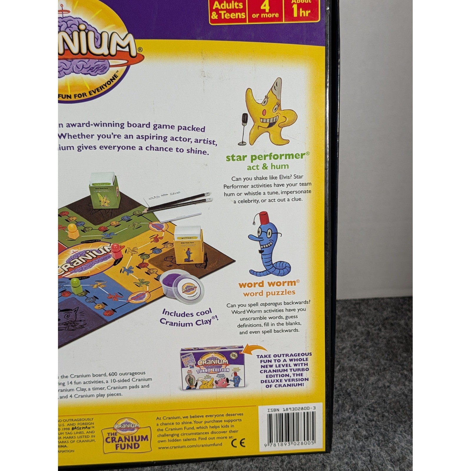 Cranium Board Game 1998 Edition Party Game Word Puzzles Trivia Creative Cat