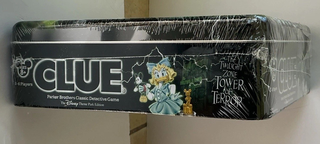 Disney Parks CLUE Twilight Zone Tower of Terror Board Game In Tin Die Glows NEW