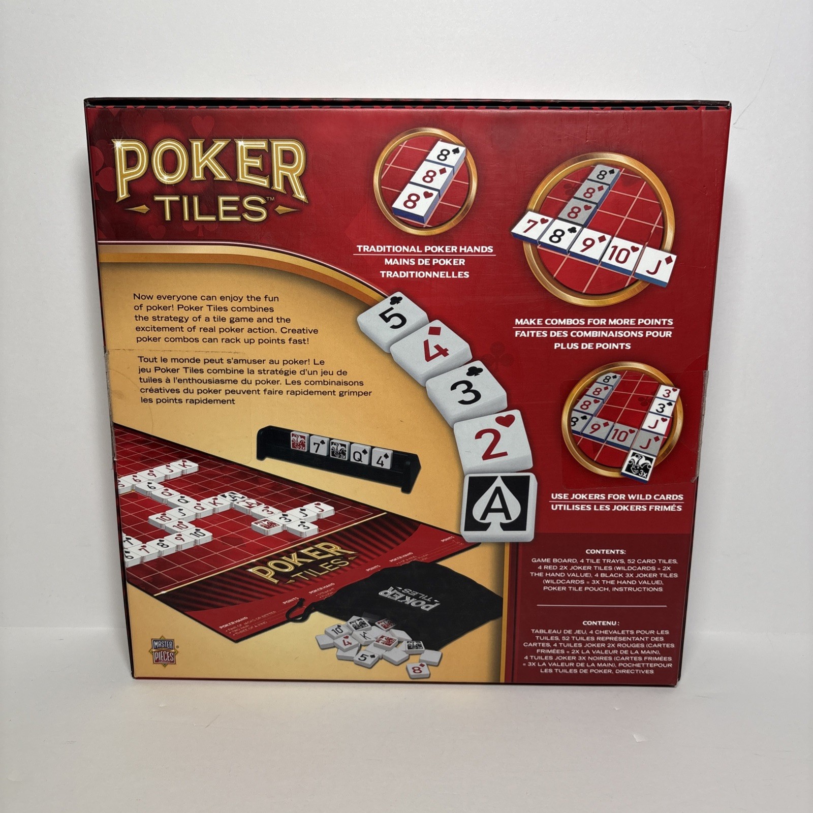 Masterpieces POKER TILES Board Game Strategy Tile Game Exciting Poker Action!