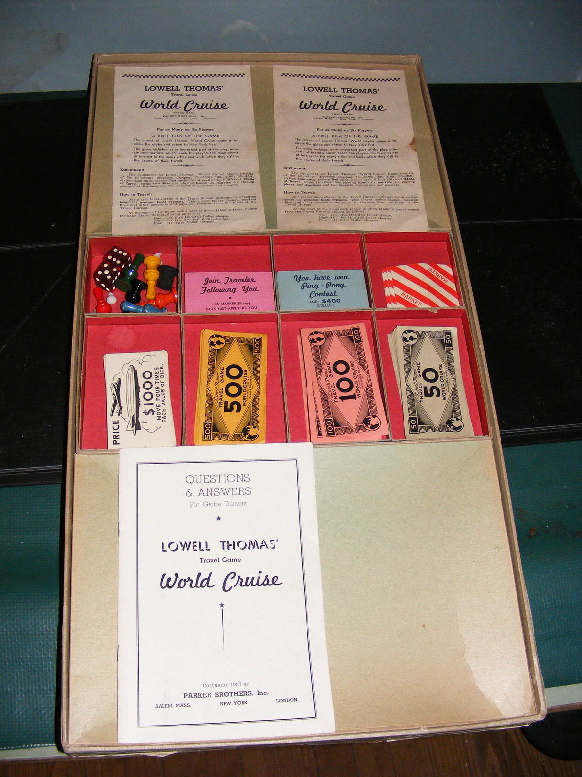 RARE 1937 Lowell Thomas World Cruise Travel Game