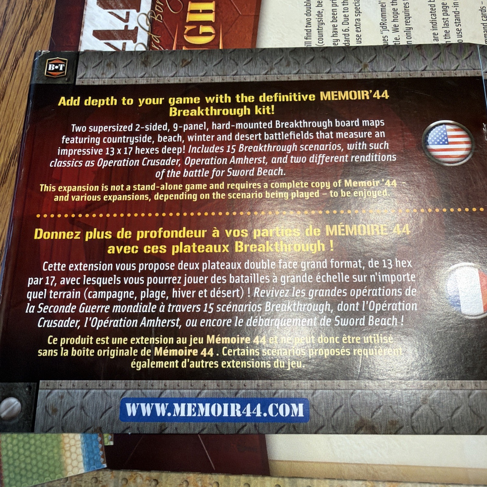 Memoir ’44 Breakthrough Board Maps & Manual Days of Wonder 15 Scenarios – EUC