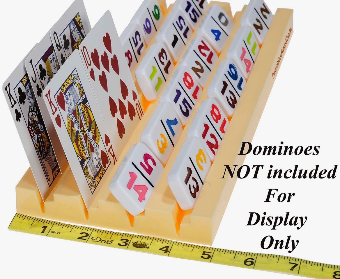 Plastic Trays/Racks for Dominoes OR Playing Card _ Dual Use _ Set of 4 Trays