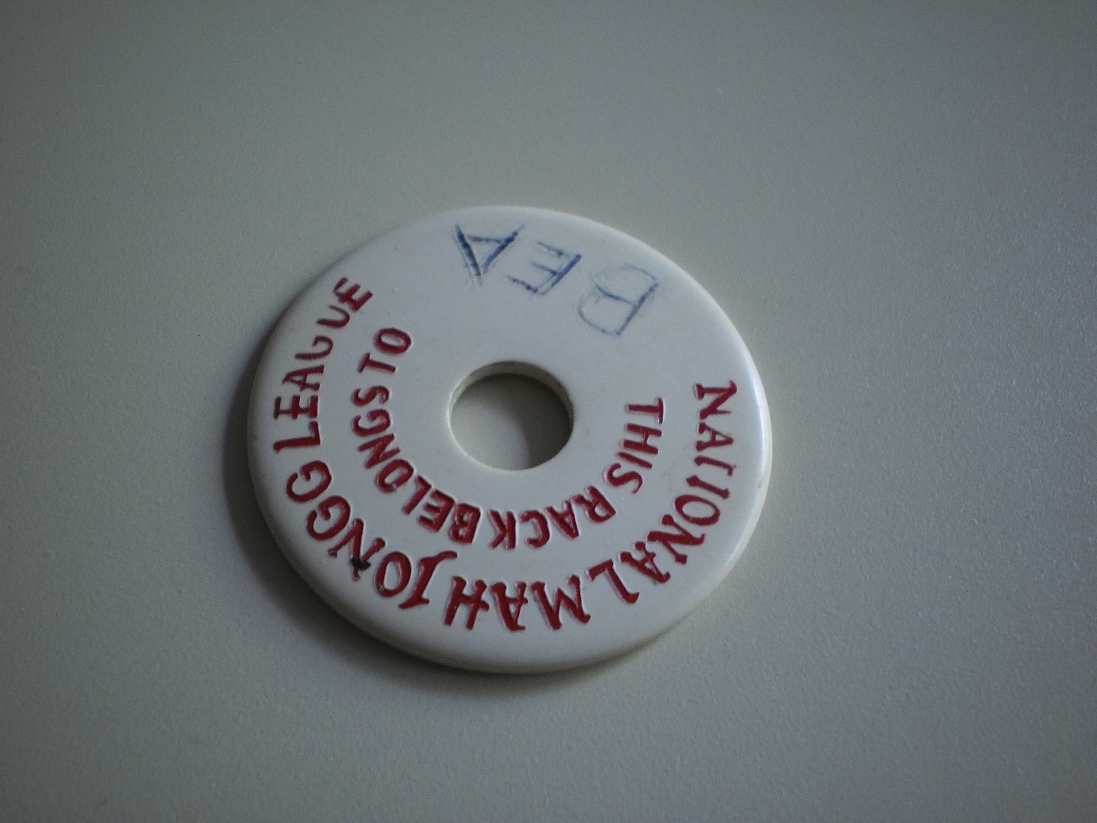 RARE VTGE MAH JONG MAJONG TOKEN, CHIP, TAG “THIS RACK BELONGS TO” V GOOD COND