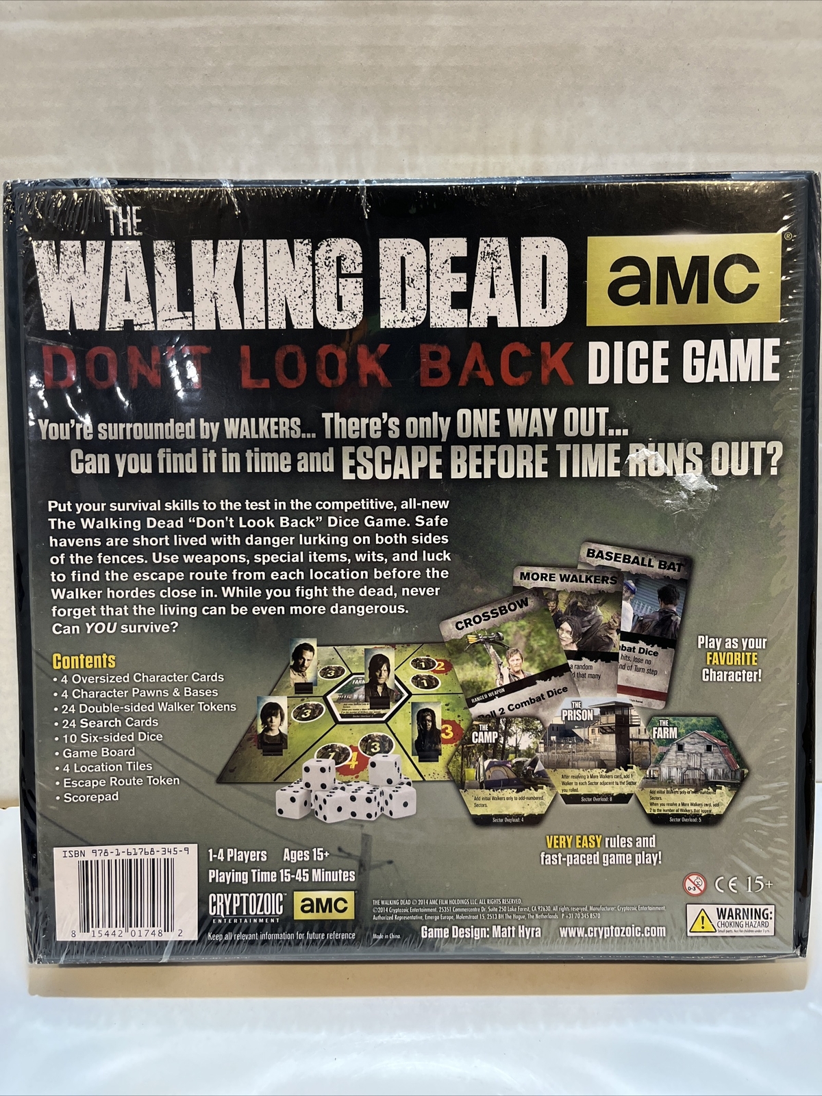 AMC The Walking Dead “Don’t Look Back” Dice Game Cryptozoic 2014 New 1-4 Player