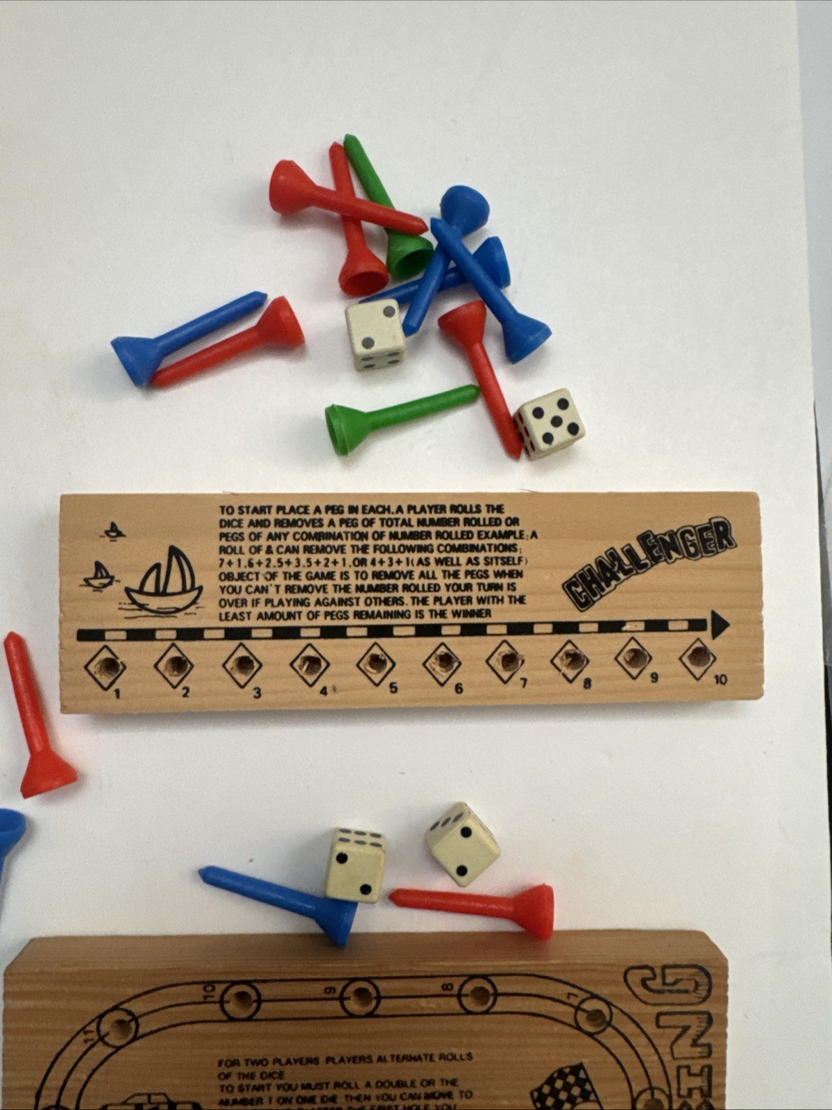 Lot Of 6 Wooden Peg Games, Tic Tac Toe, Universe, Magic, Racing, Challenger