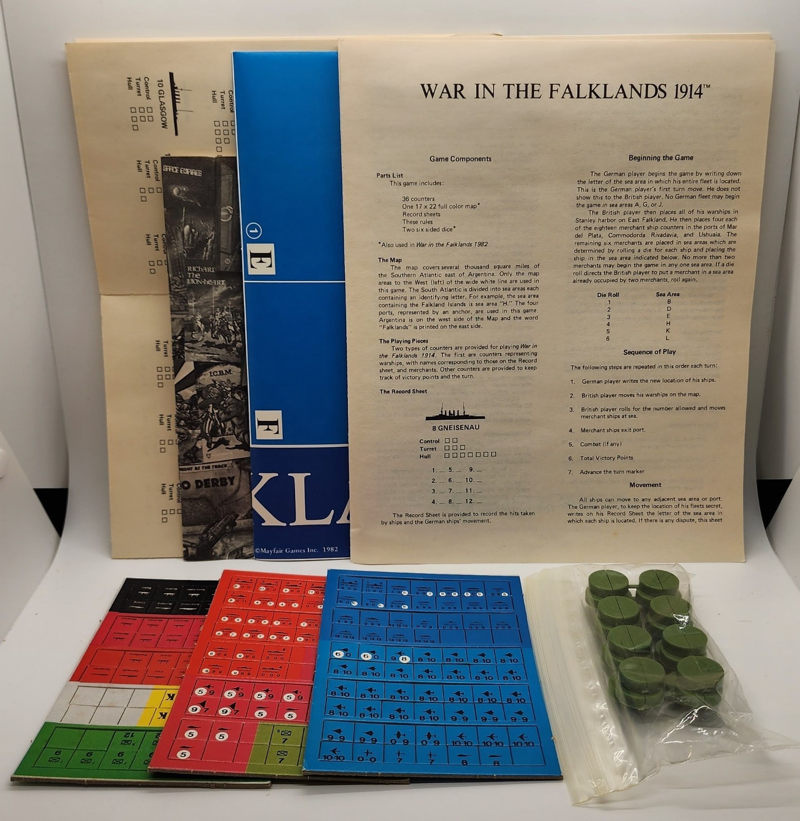War in the Falklands (Mayfair Games 1982) – Near Mint, Complete, & Unpunched