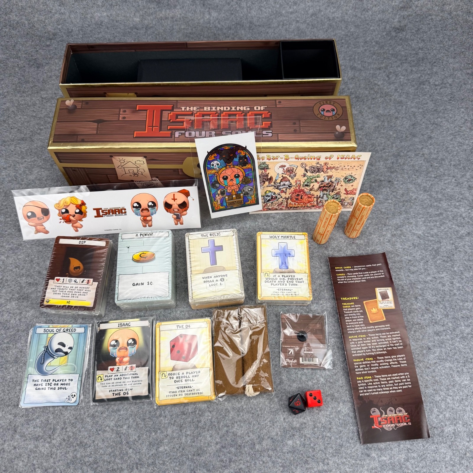 The Binding of Isaac Four Souls First Edition Board Game Open Box Sealed Cards