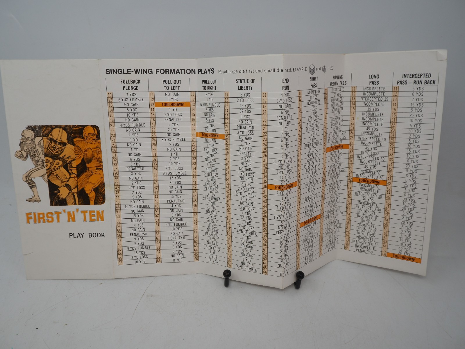 1976 First ’N’ Ten Football Dice Game Complete w/ Packer Bear Viking TD Contest