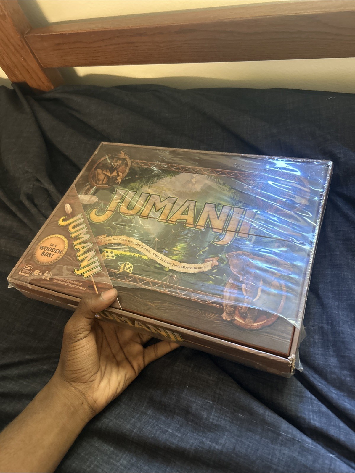 Jumanji the Game Real Wooden Box Edition of the Classic Adventure Board Game New