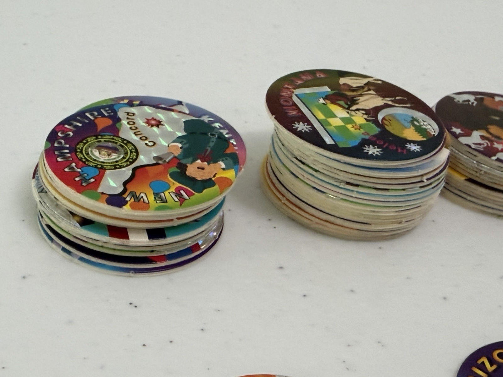 VINTAGE SET OF 52 STATES AND AMERICAN EAGLE METAL SLAMMER POGS