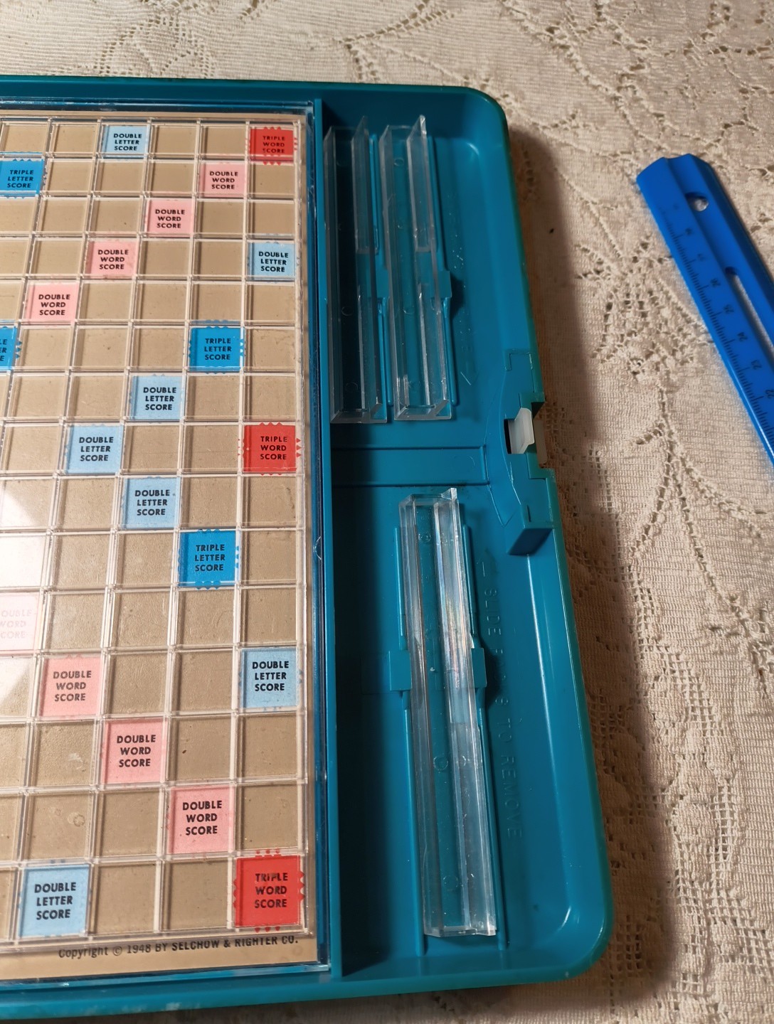 Vintage 1948 Deluxe Scrabble Selchow & Righter Crossword Board Game Folding Case
