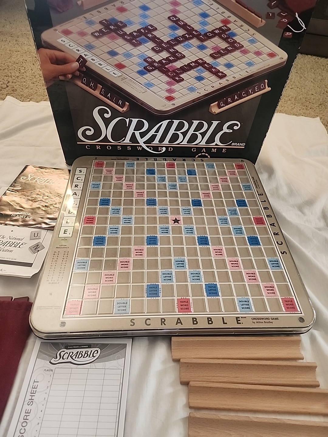 Scrabble Deluxe Edition Vintage 1989 Rotating Turntable USA Missing Drawstring