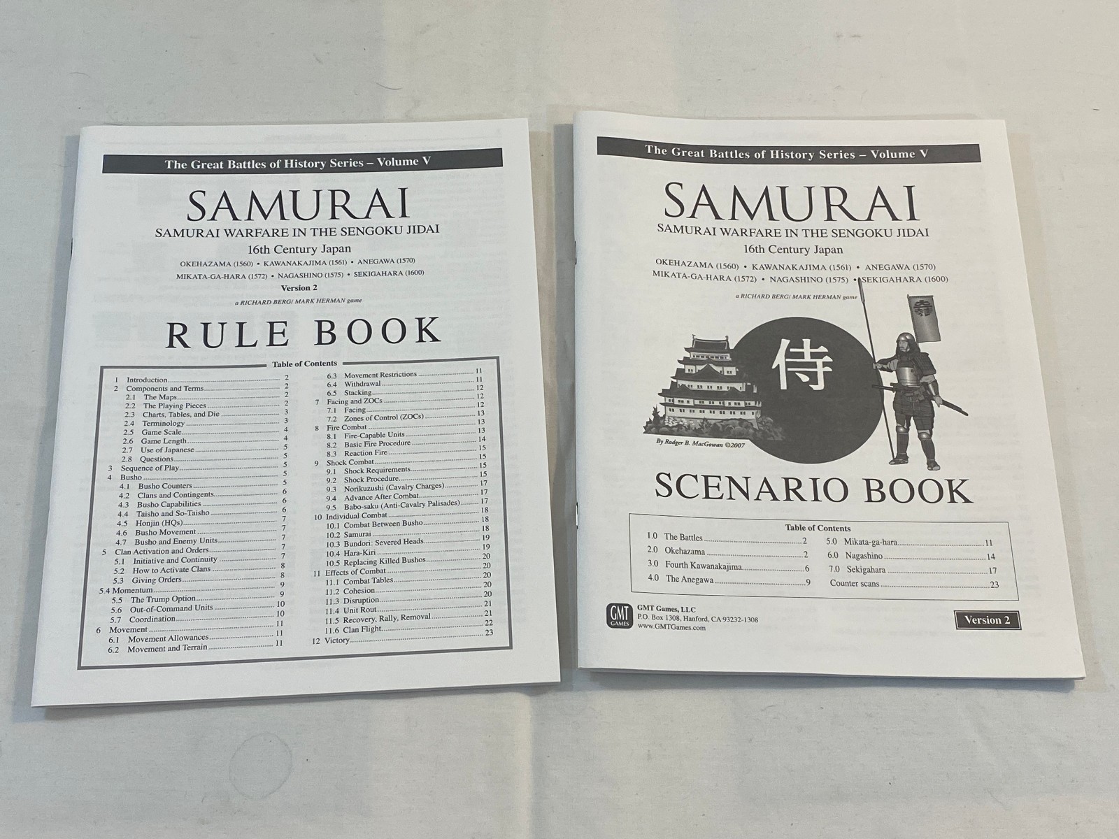SAMURAI 2ND ED: WARFARE IN 16TH CENTURY JAPAN BOARD GAME 2007 GMT 9601-07
