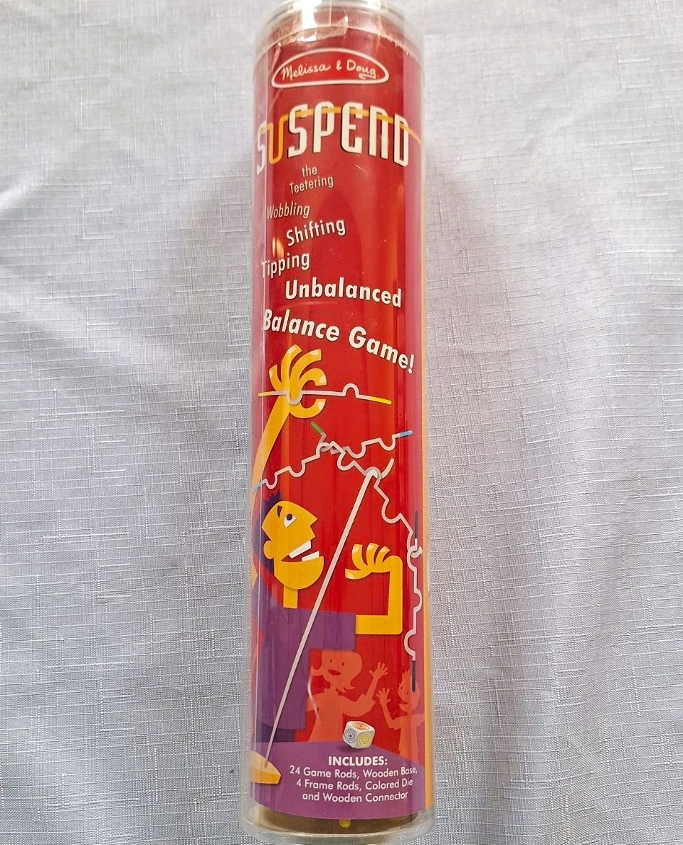 Melissa & Doug Suspend Balance Game Wooden Pieces 1 Player Ages 3+ Tube