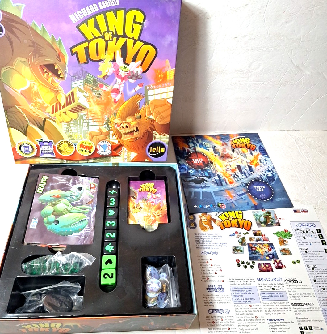 King of Tokyo Board Game By Richard Garfield 2014 Iello 2-6 Players Ages 8+ 2014