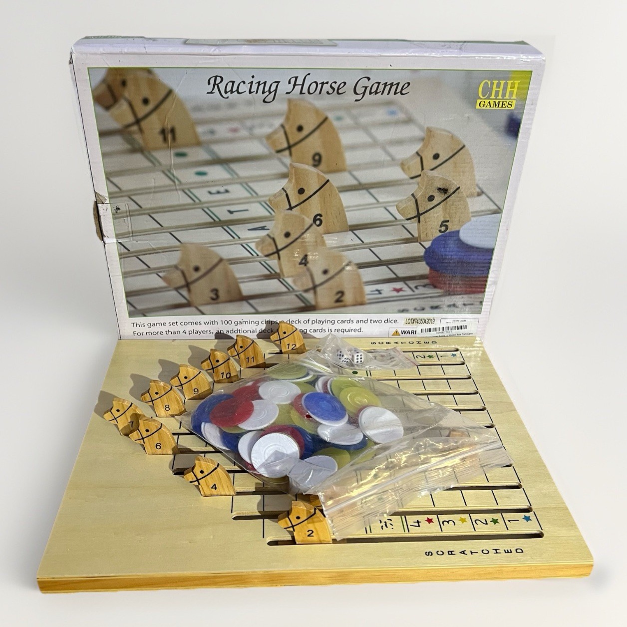 Racing Horse Game COMPLETE CHH Games Cards Party Chips Wooden Board