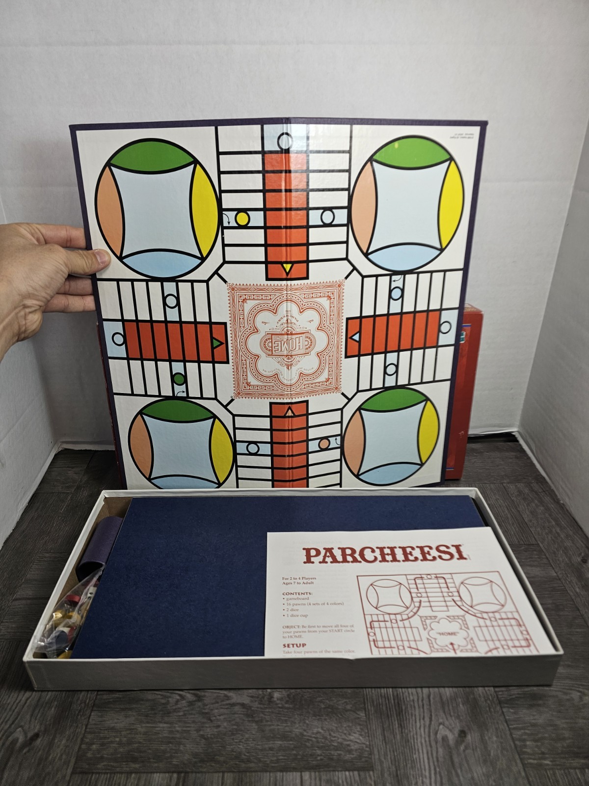 Vintage Parcheesi Board Game 1999 New Old Stock Wood Pawns 032244040375 Complete