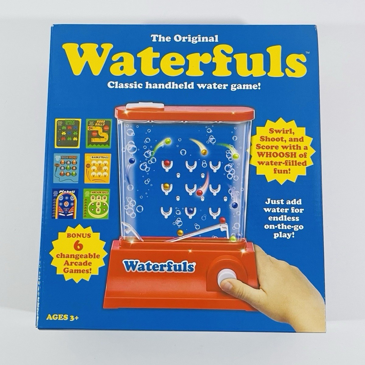 Original Waterfuls Classic Handheld Water Game – 6 Interchangeable Back Panels