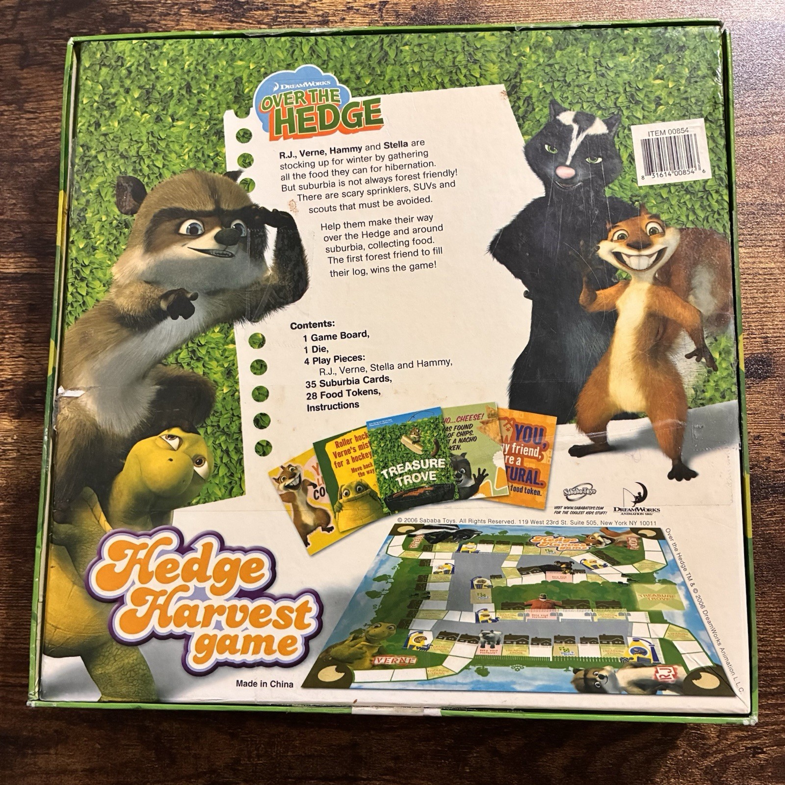 Over the Hedge: Hedge Harvest Board Game w/Free “The Nut Job” New DVD