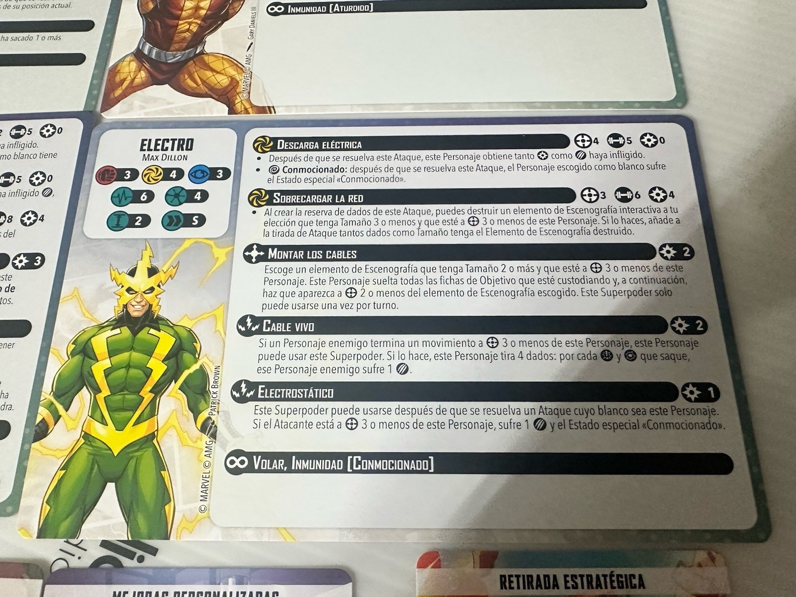 Marvel Crisis Protocol Sandman Electro Vulture Character & Tactic Cards Spanish