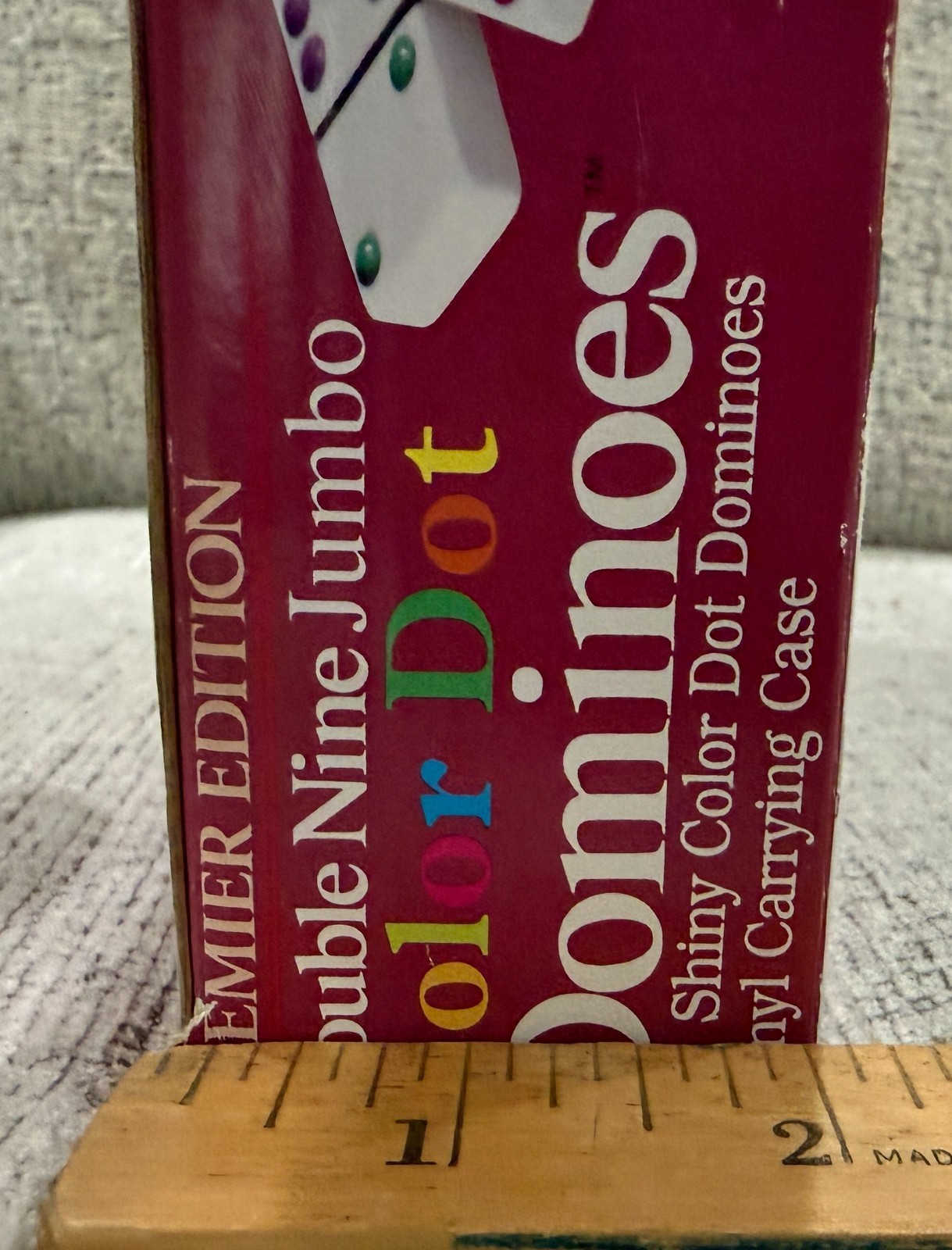 Cardinal Premier Double Nine Jumbo Color Dot Dominoes Set Vinyl Case NEW