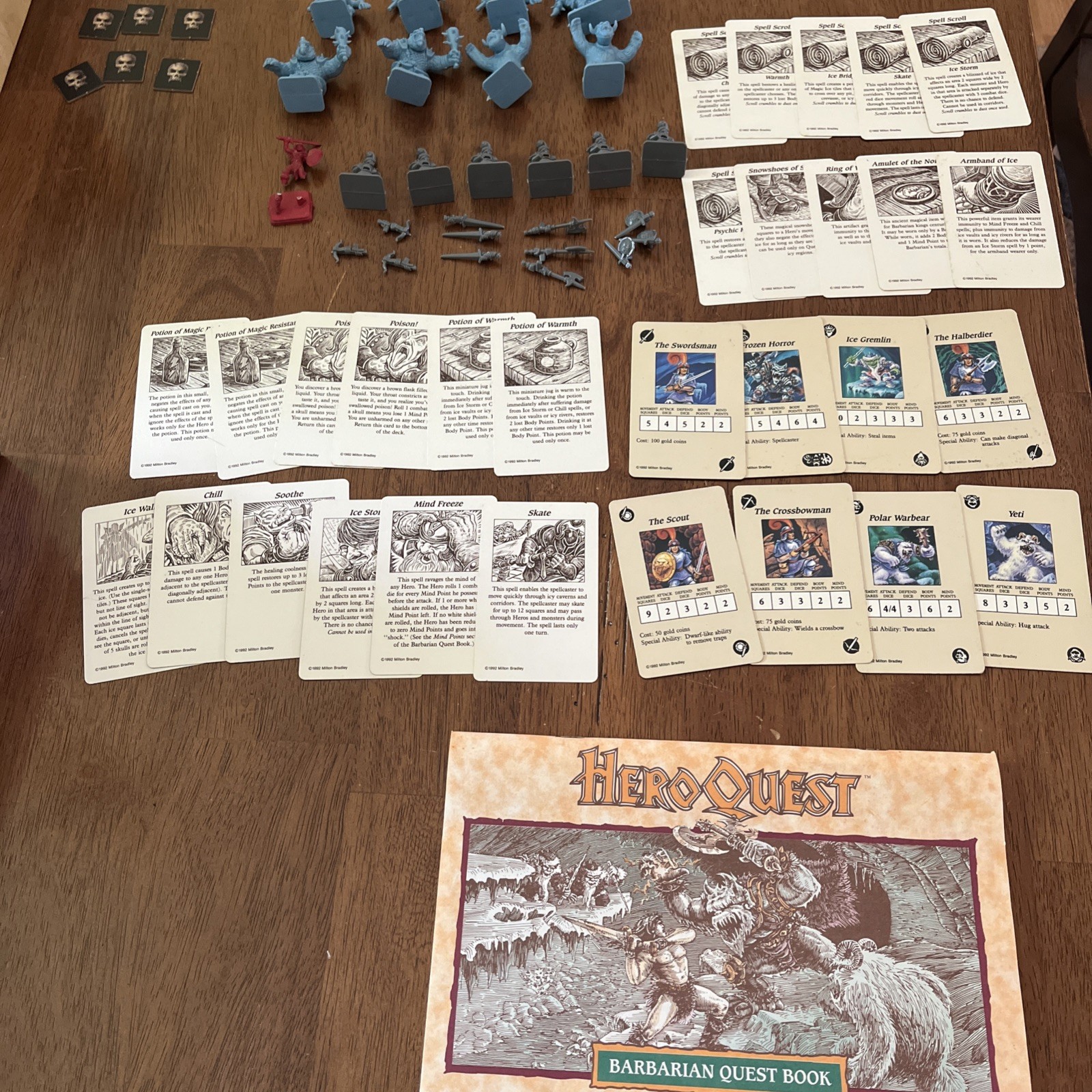 1992 Milton Bradley HeroQuest Barbarian Quest Pack, Near Complete W/Box + Extras