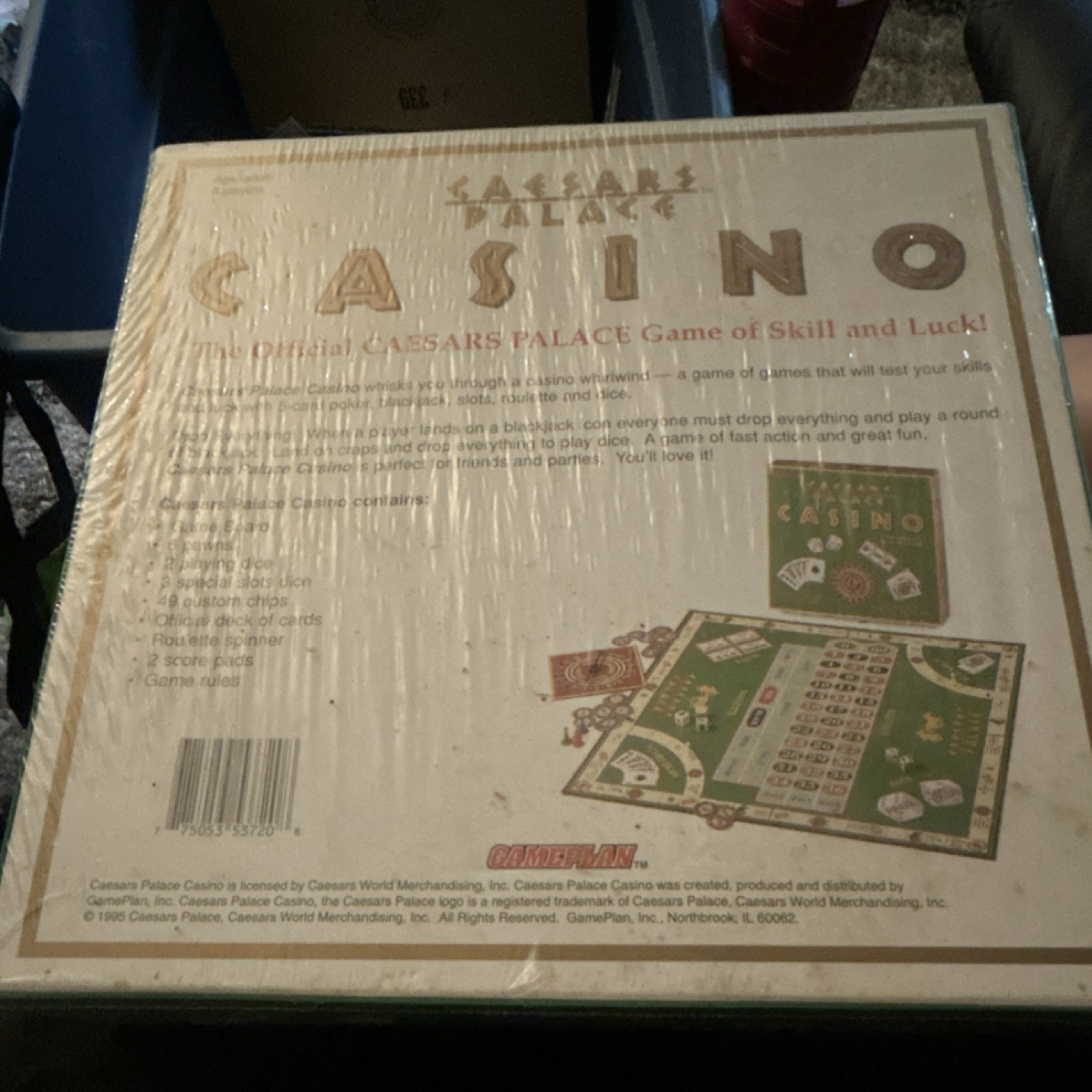 GamePlan Caesars Palace Casino Board Game Complete Vintage 1995 2+ Players Dice