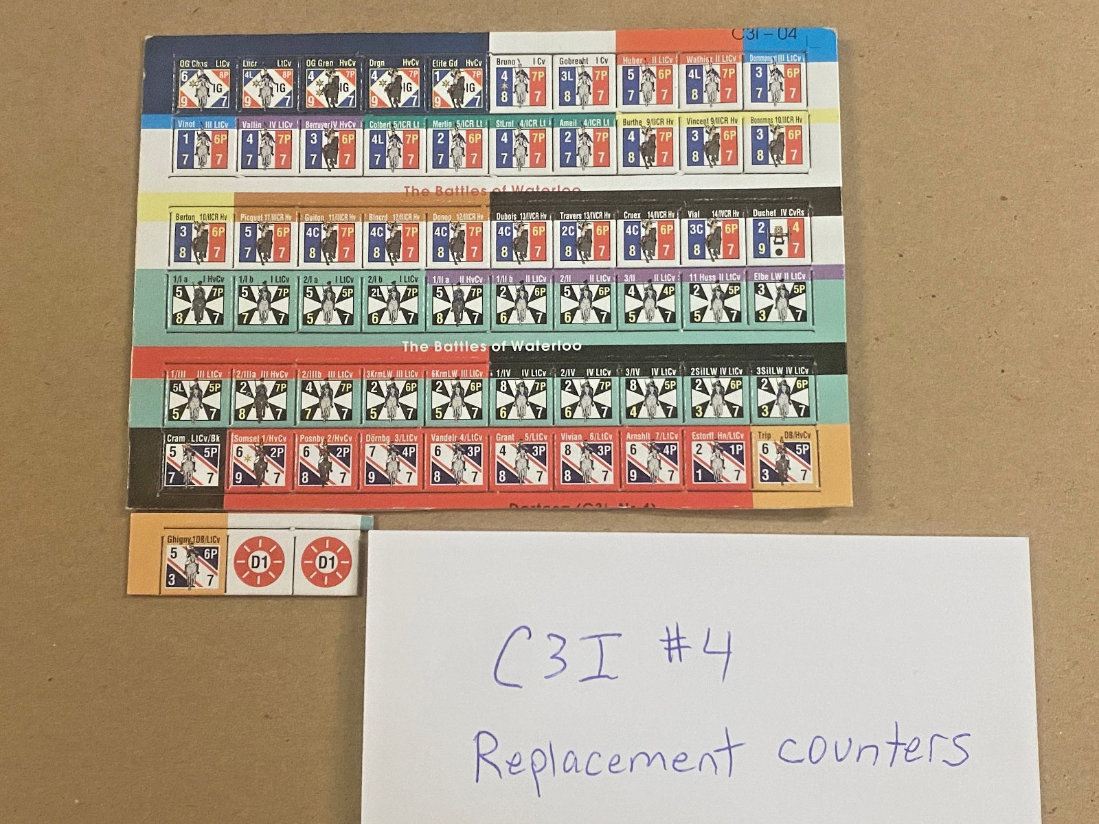 Battles of Waterloo – GMT 1994 – Complete + C3I Replacement Counters & More