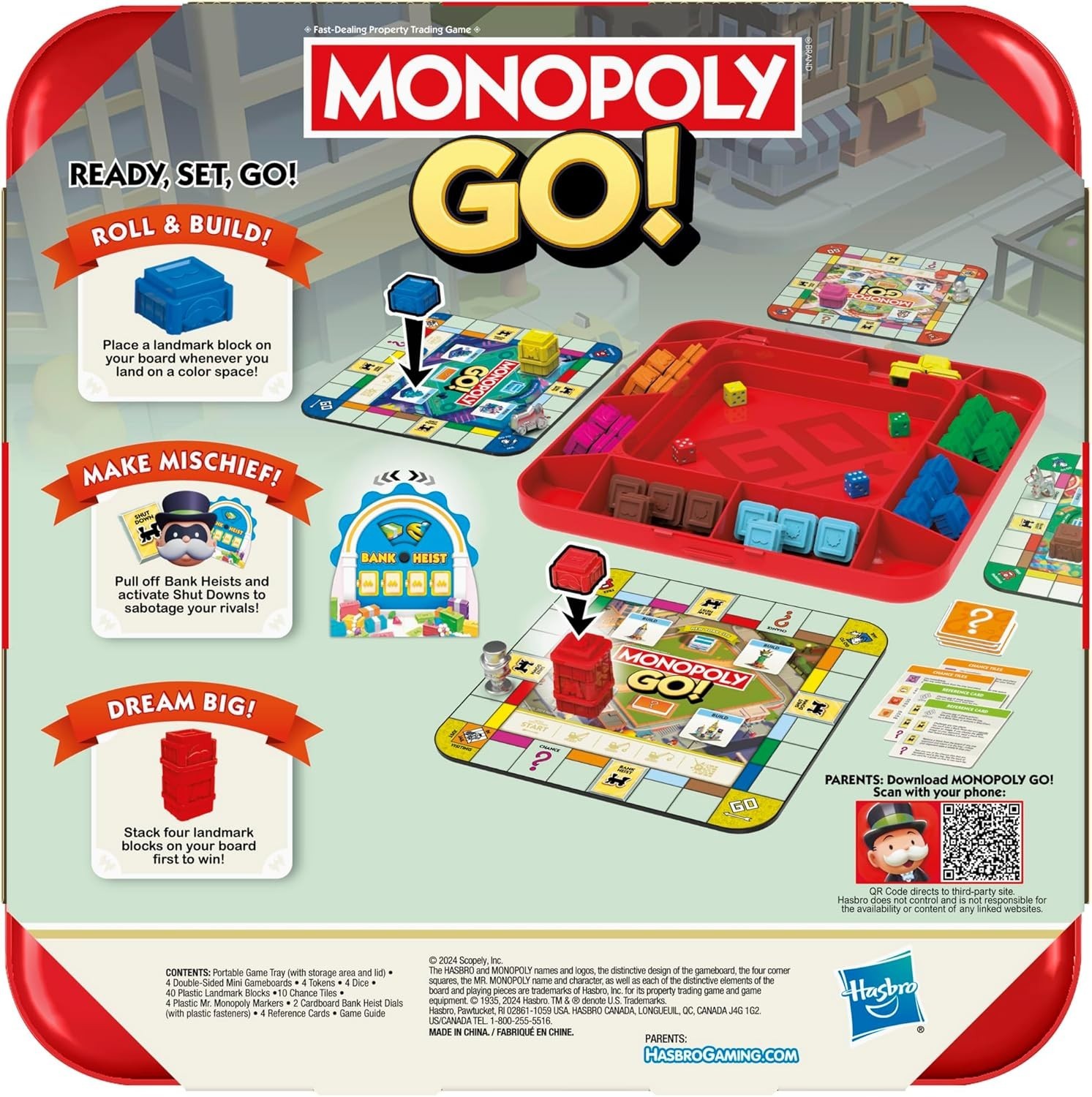 Monopoly GO! Board Game Inspired by Mobile Game Family Travel Game Ages 8+