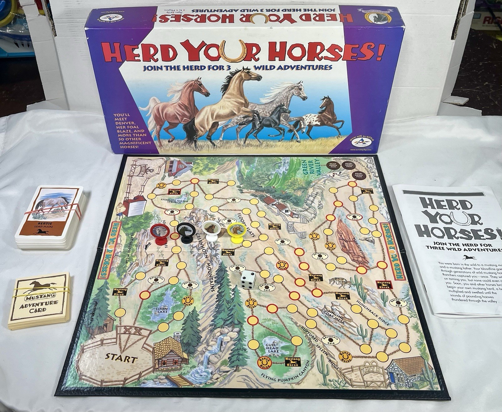 Herd Your Horses Wild Mustang Board Game 1993 Aristoplay 100% Complete