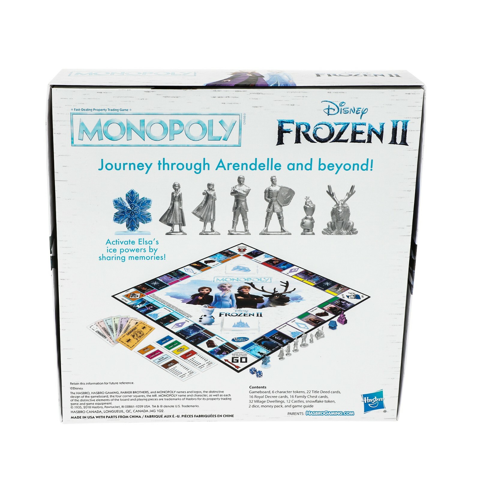 Disney Frozen 2 Edition Monopoly Board Game Elsa Princess Anna Olaf Snowman Sven
