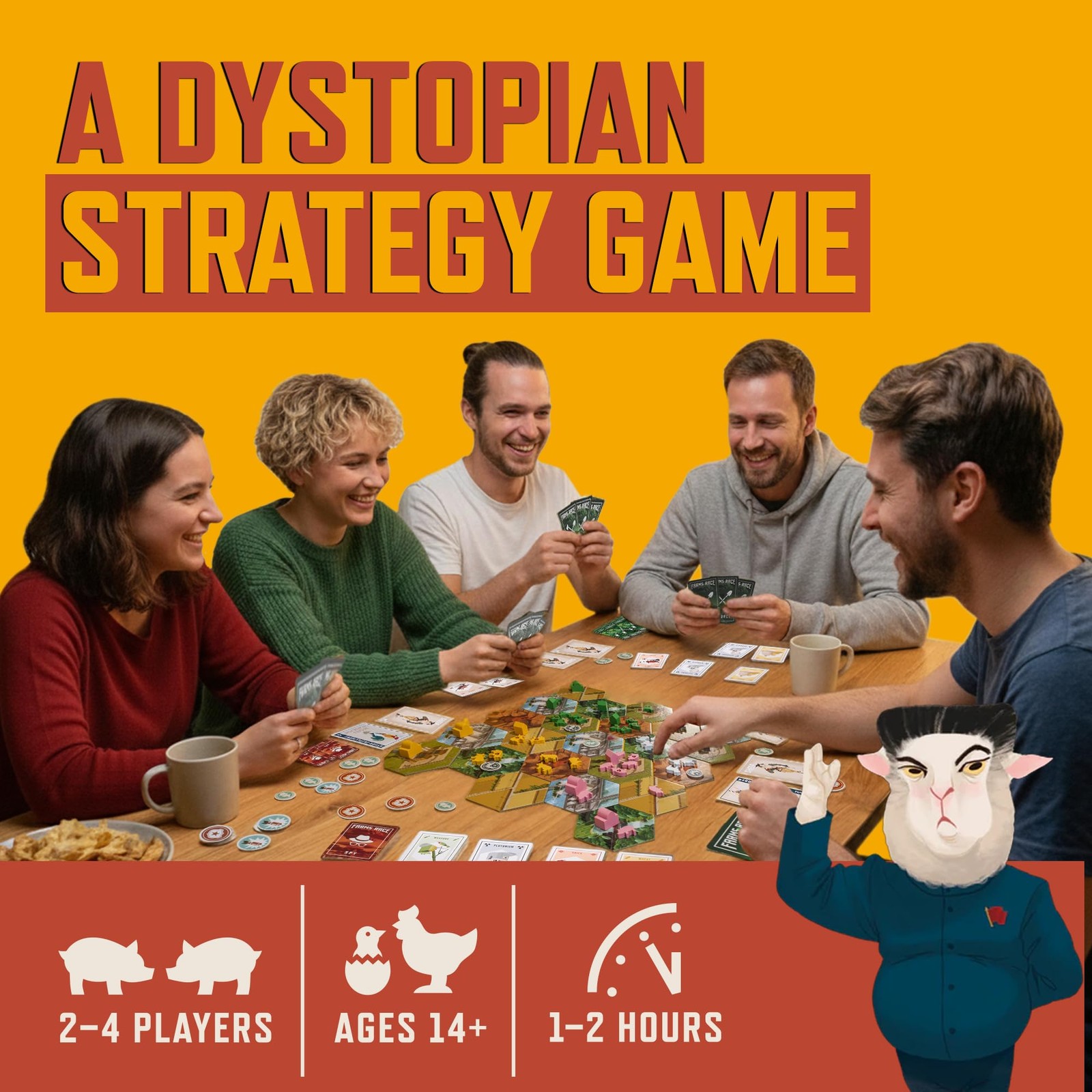 Board Game Farms Race Strategy 2-4 Players Resource Management Family 1-2 Adults