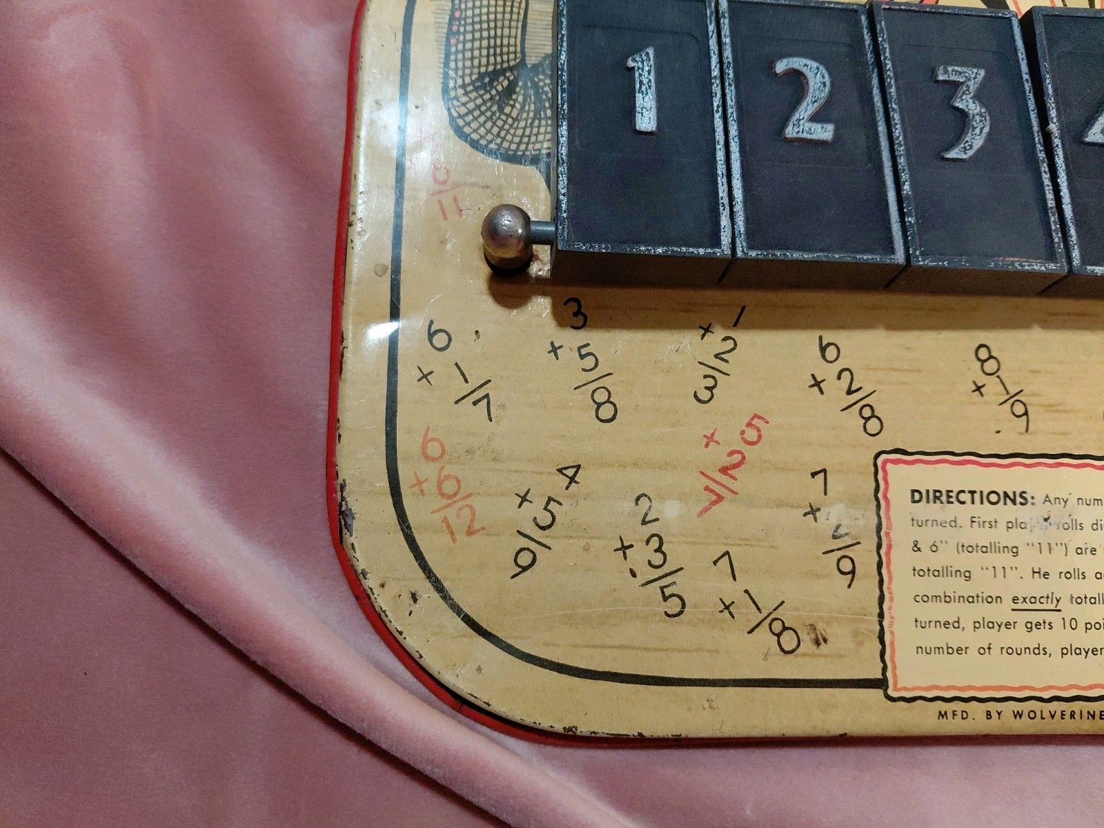 Antique Tip It Tin Dice Game Wolverine Supply & Manufacturing Pittsburgh PA