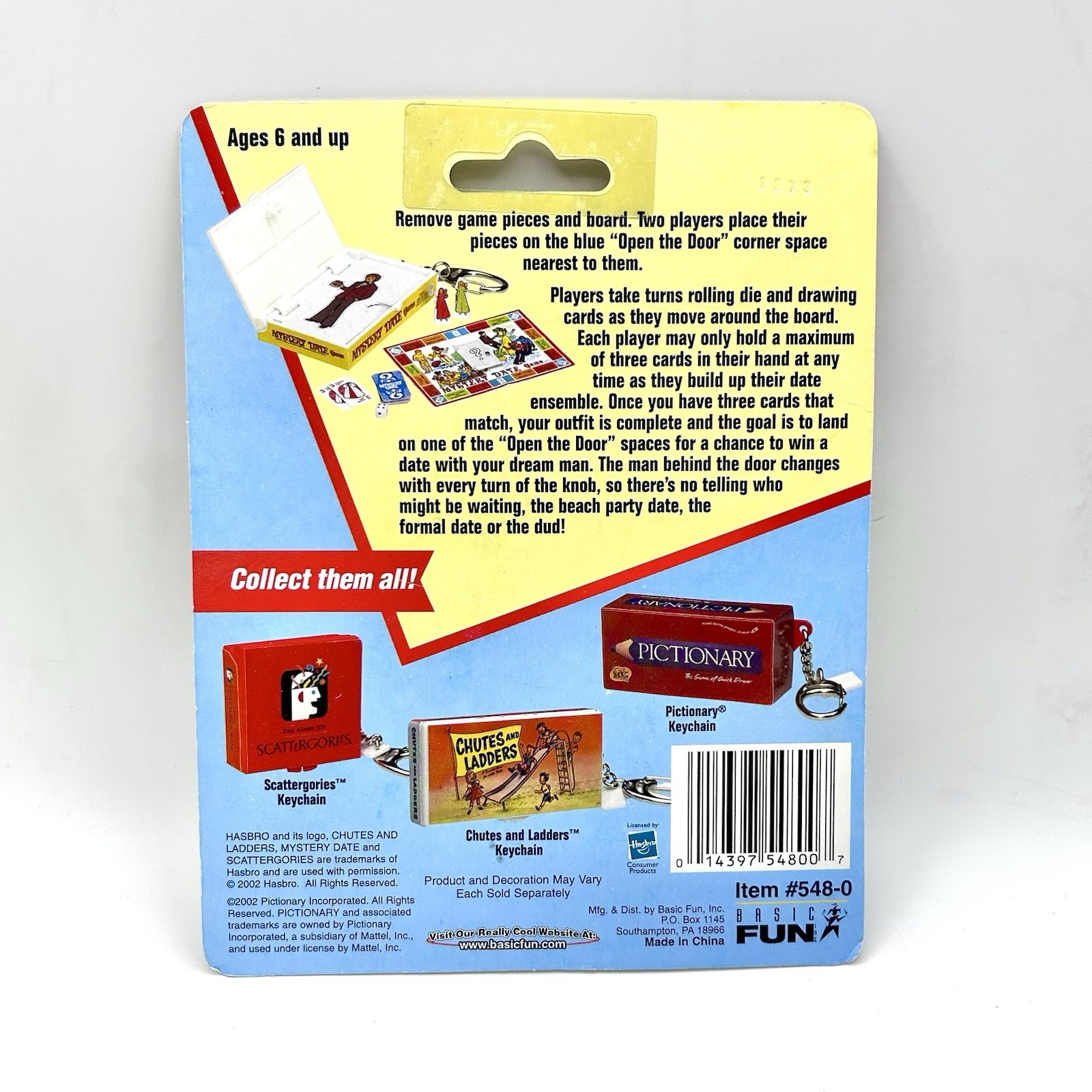 Vintage Mystery Date Game Keychain Basic Fun 1999 Sealed Board Game Miniature