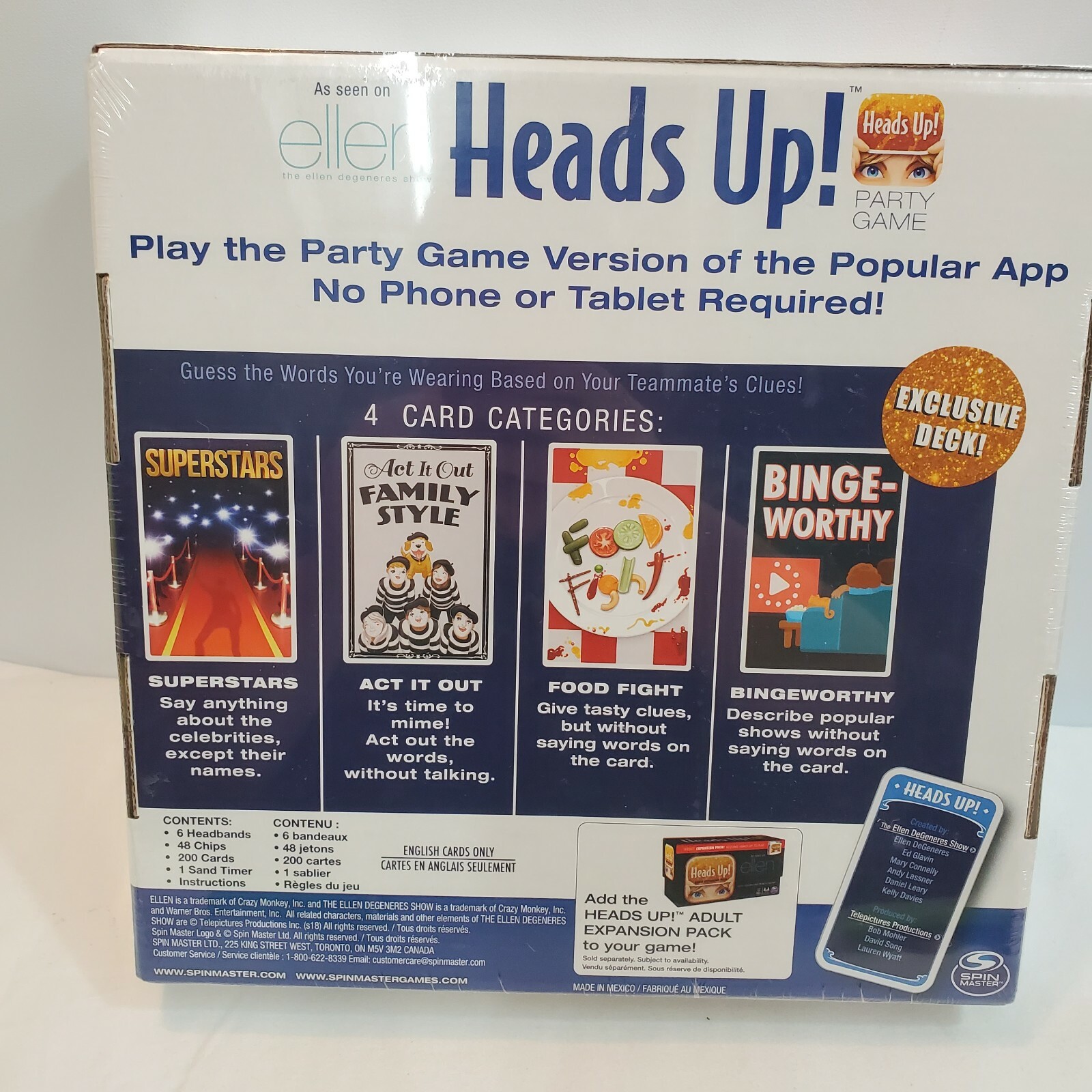 Ellen Heads Up 3rd Edition Game New Party Game Spin Master