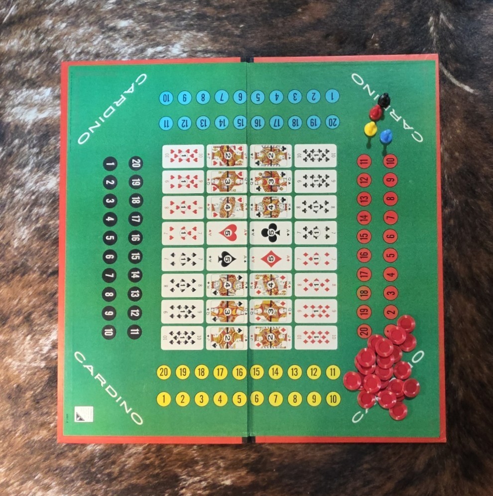 Vintage 1970 Milton Bradley CARDINO Exciting Card Tile Strategy Game!