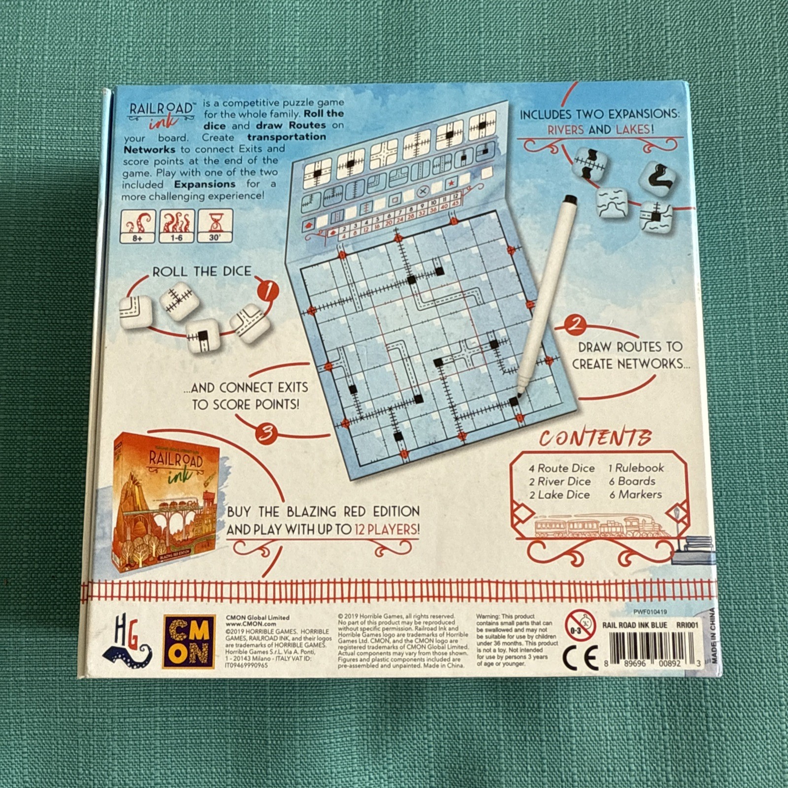Railroad Ink Deep Blue Edition Board Puzzle Game by Hach & Silva Complete Read