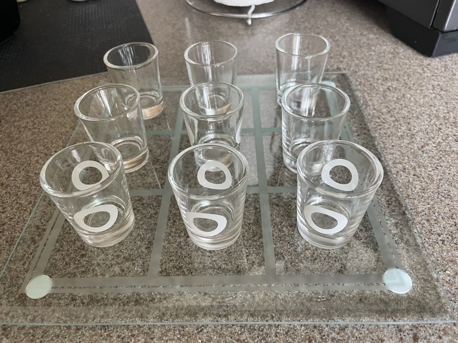 Party Drinking Game Tic Tac Toe – 9 Shotglasses Glass Board 21+ Adult