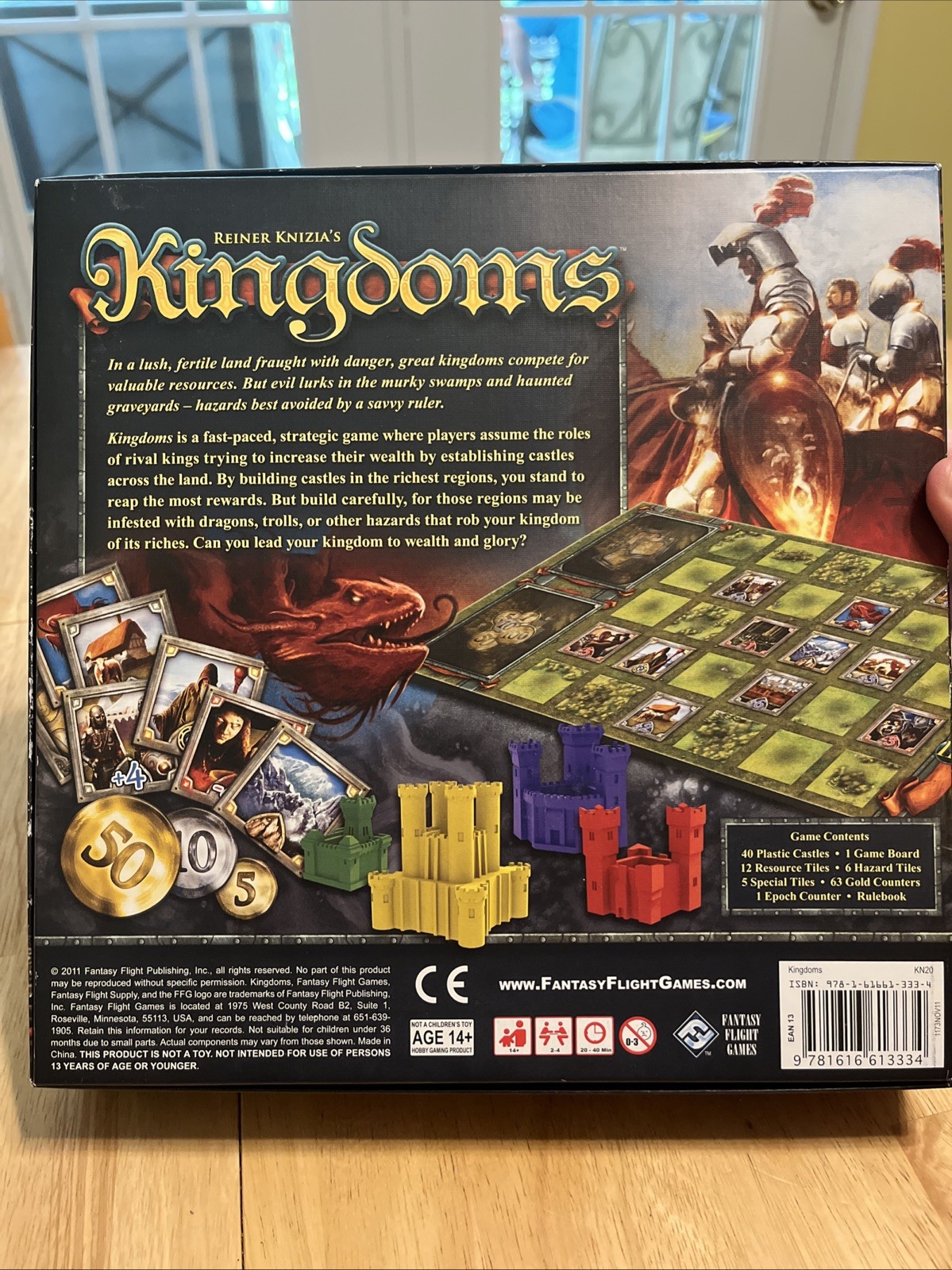 Reiner Knizia Kingdoms BoardGame FantasyFlight 2011 UnplayedUnpunched Box Scuffs
