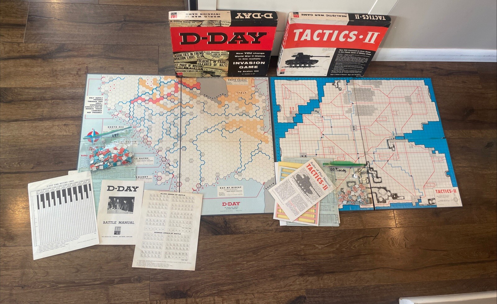 1961 D-Day World War II Invasion Board Game #508 Avalon Hill WWII Tactics II