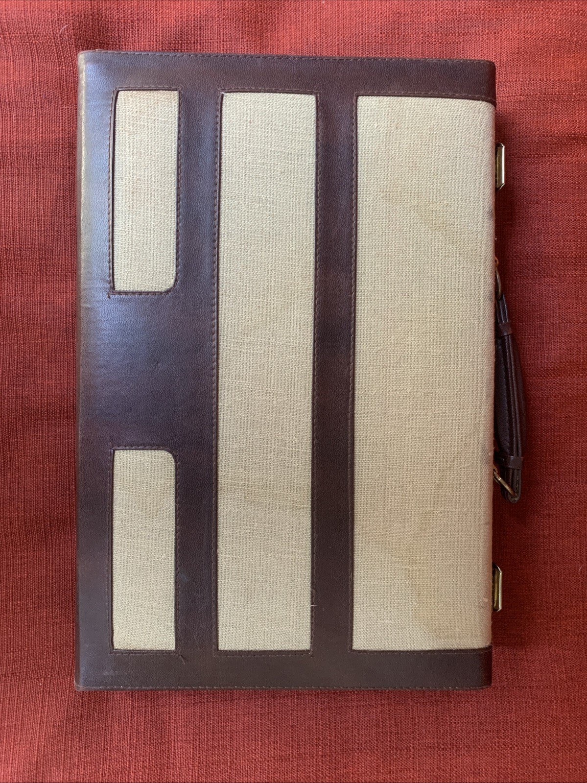 Vintage Backgammon Game Set Beige & Brown Case 15×10 Complete Travel
