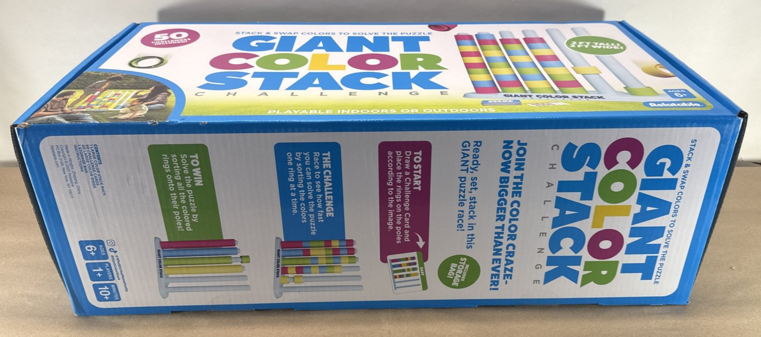 Giant Color Stack Challenge Game 50 Puzzles Outdoor Family Fun New