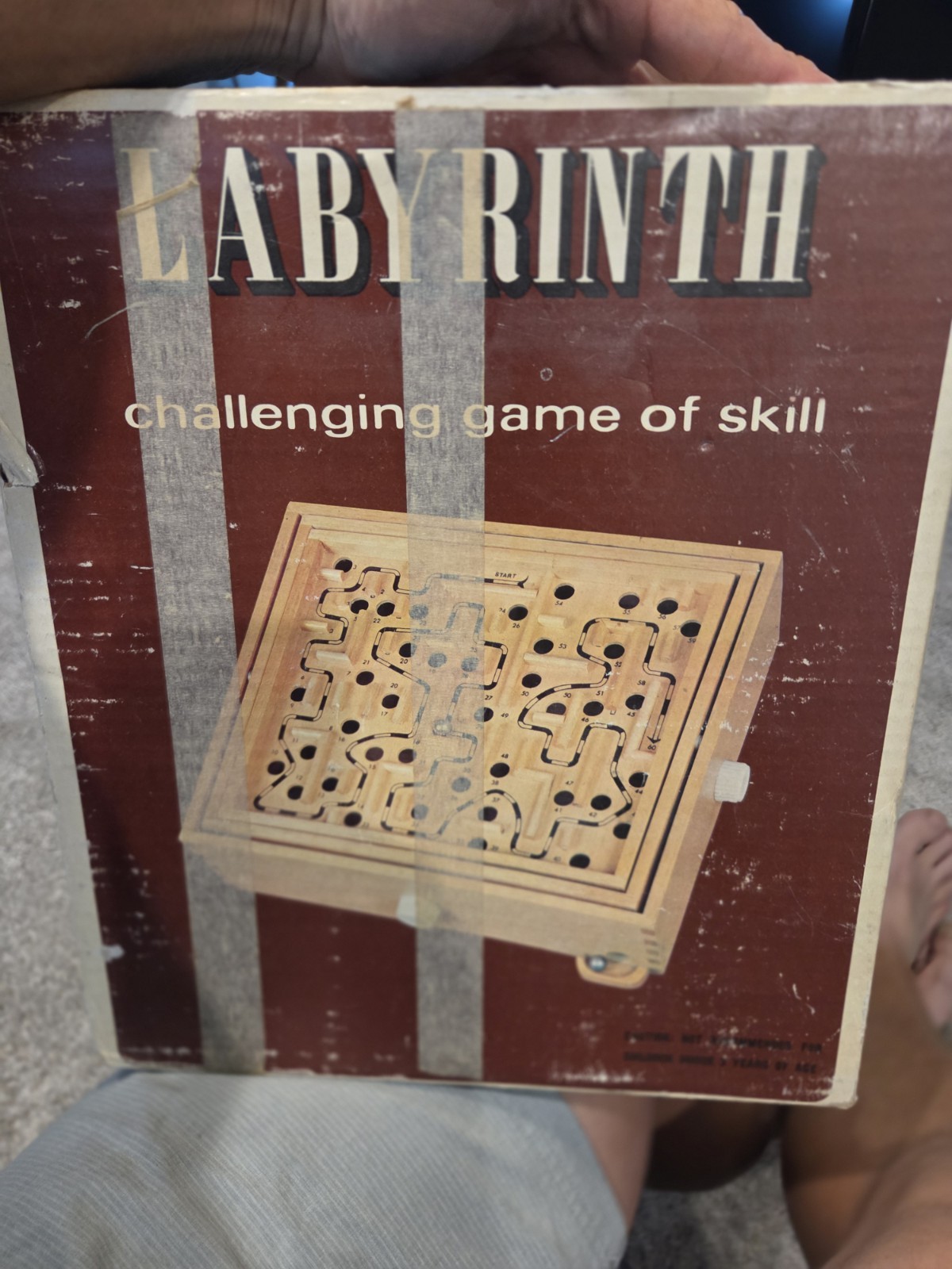 Vintage Labyrinth Wooden Marble Tilting Maze Puzzle Game Roll-A-Maze