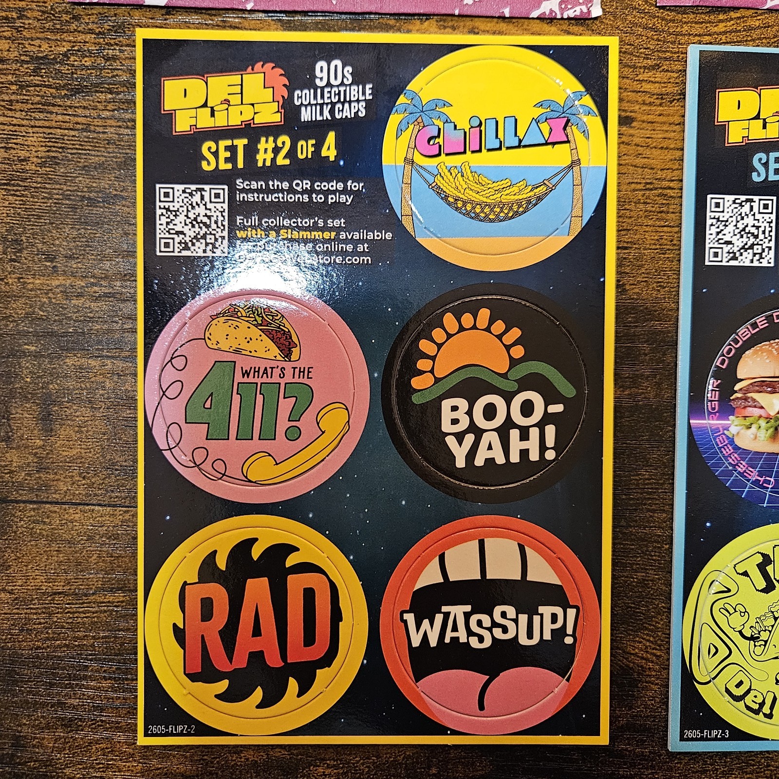Del Taco Del Flipz Set #2/3/4×2 Pogs Milk Caps Promo 90s Promotional 2026 4 Sets
