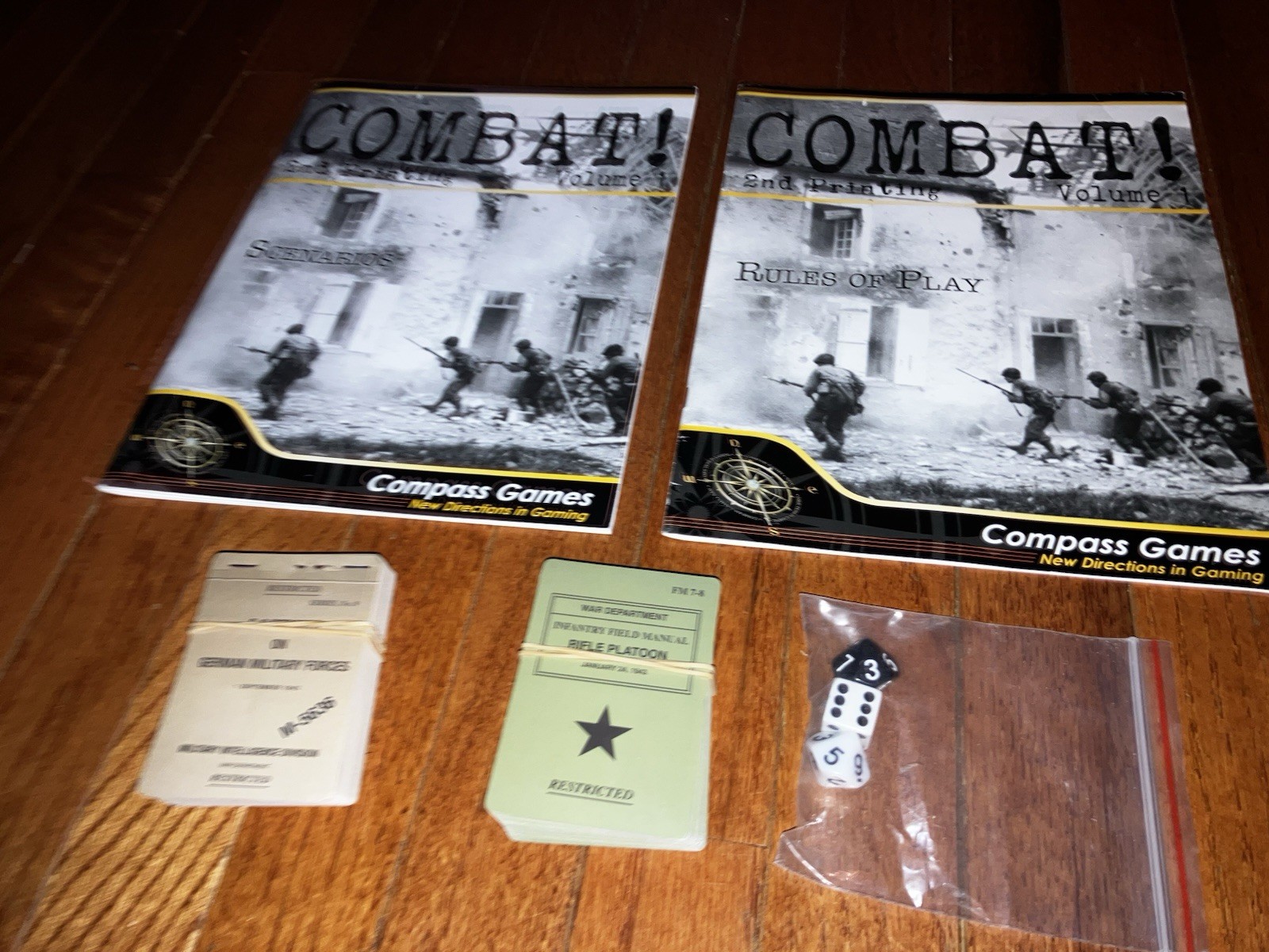 Combat! Volume 1 Open w/ Cards in Factory Box By Compass Games – No Unit Tokens