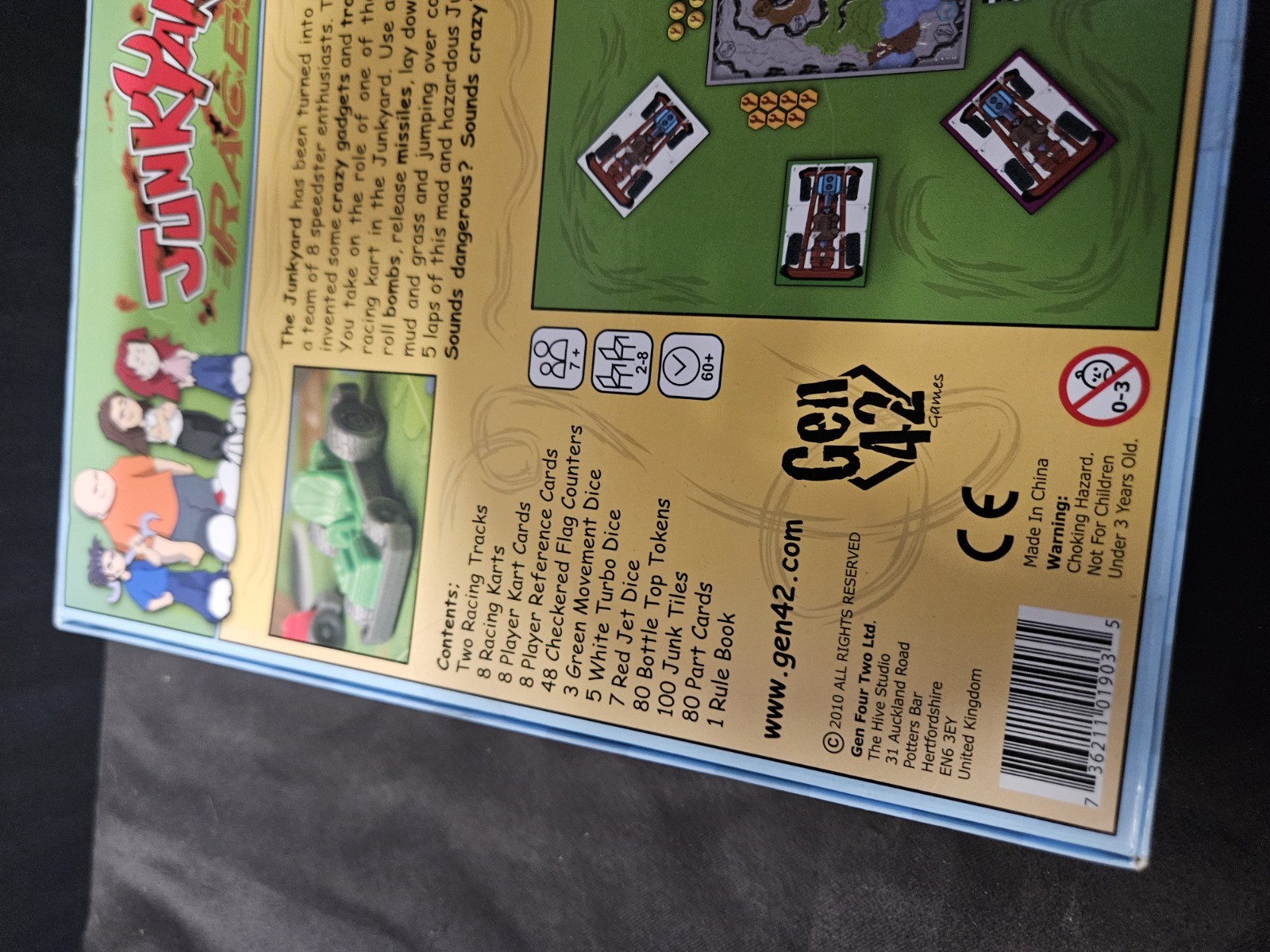 Junkyard Racers Board Game Gen 42 Games Karts 2010 UK Toy 2-8 Players