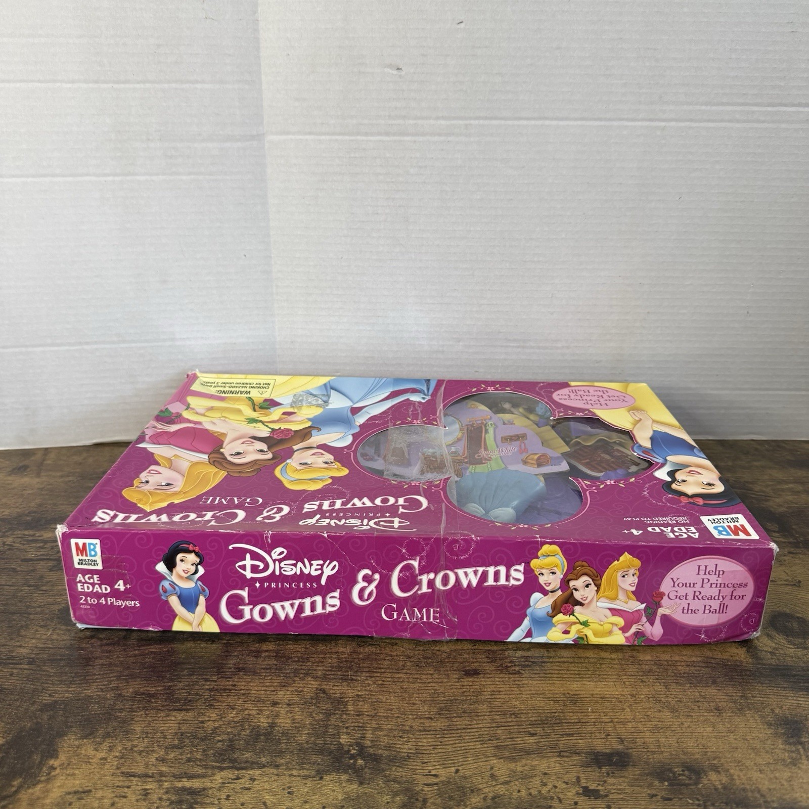 Disney Princess Gowns & Crowns Game 2005 MADE IN USA MB As Is Game Age 4+ As Is
